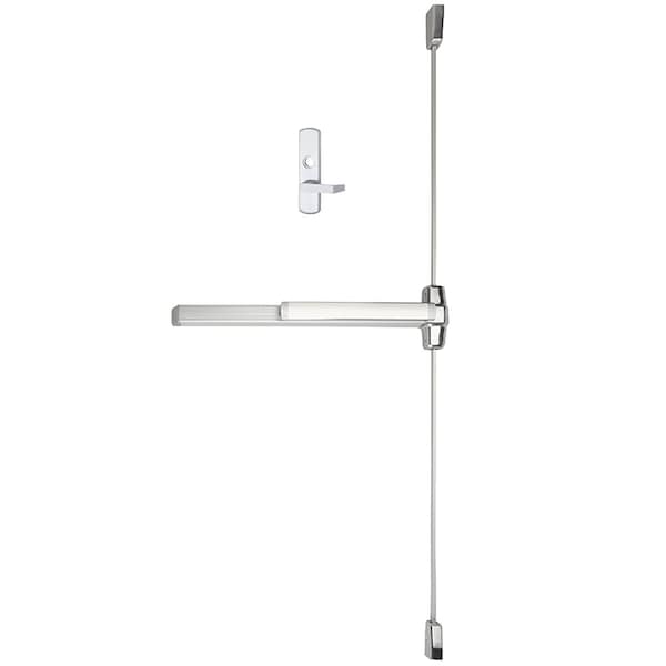 Grade 1 Surface Vertical Rod Exit Bar, Wide Stile Pushpad, 36-in Fire-rated Device, 84-in Door Heigh
